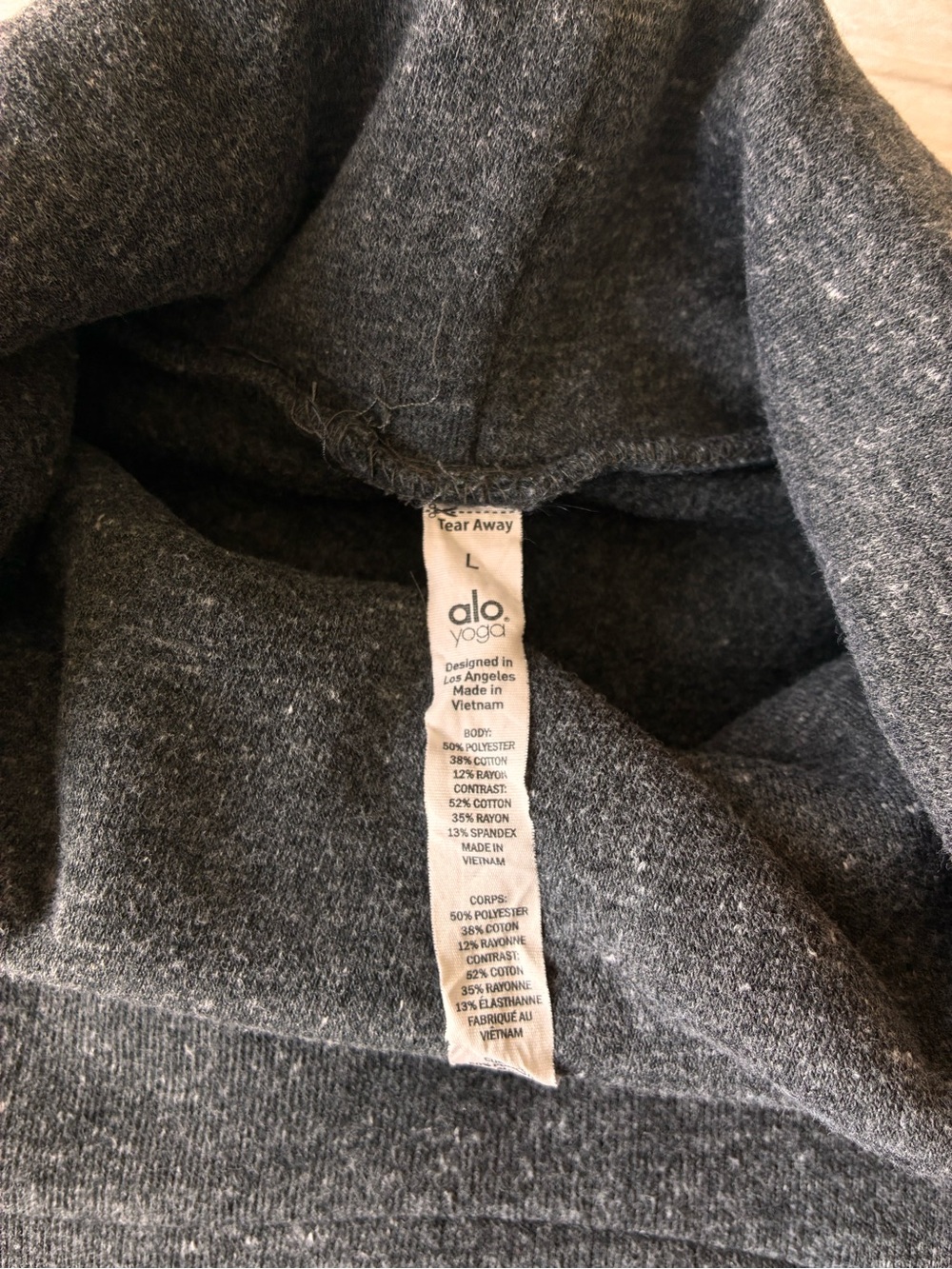 Alo Yoga Haze Turtleneck Pullover Sweater Charcoal Gray Cowl Neck Thumbholes L - Picture 5 of 5